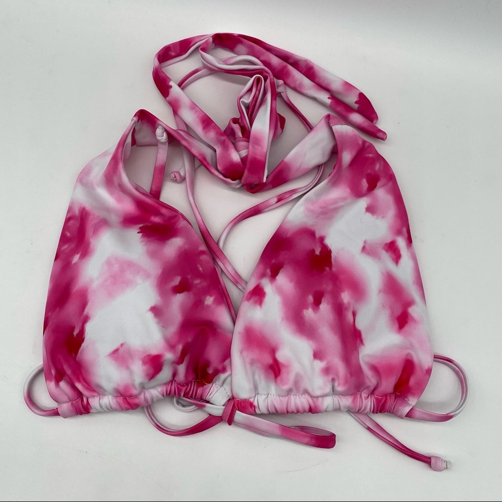 ZAFUL Halter Pink Tie Dye String Bikini Tops L (8)